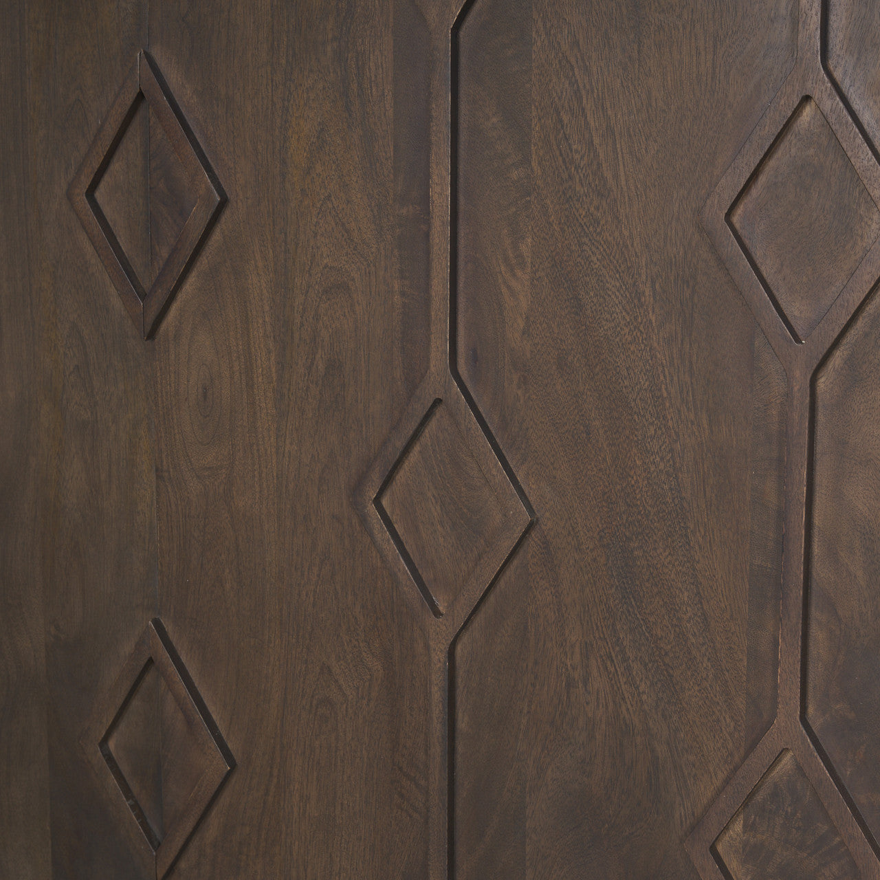 Heera Dark Brown Diamond Motif w/ Shelf Accent Cabinet