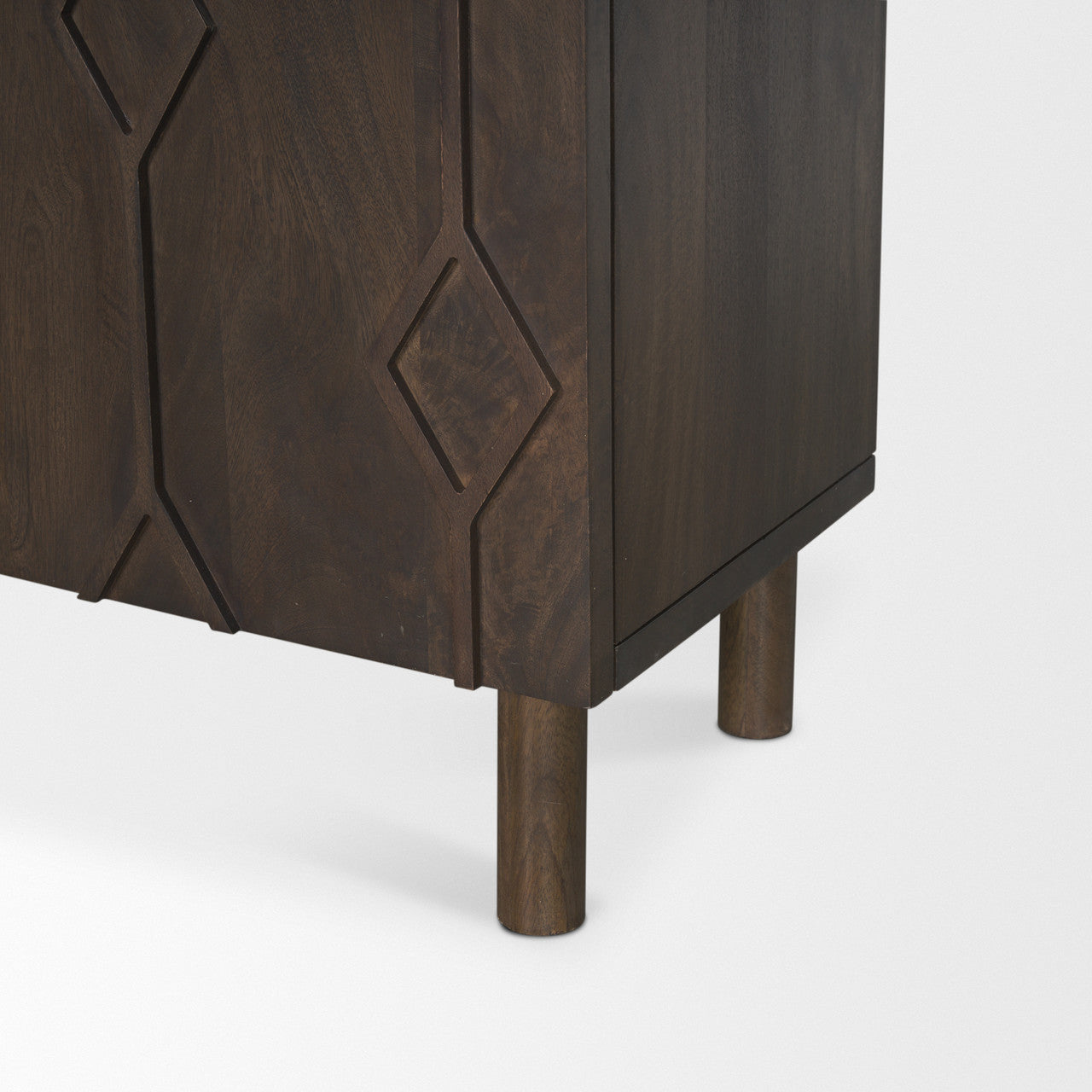 Heera Dark Brown Diamond Motif w/ Shelf Accent Cabinet