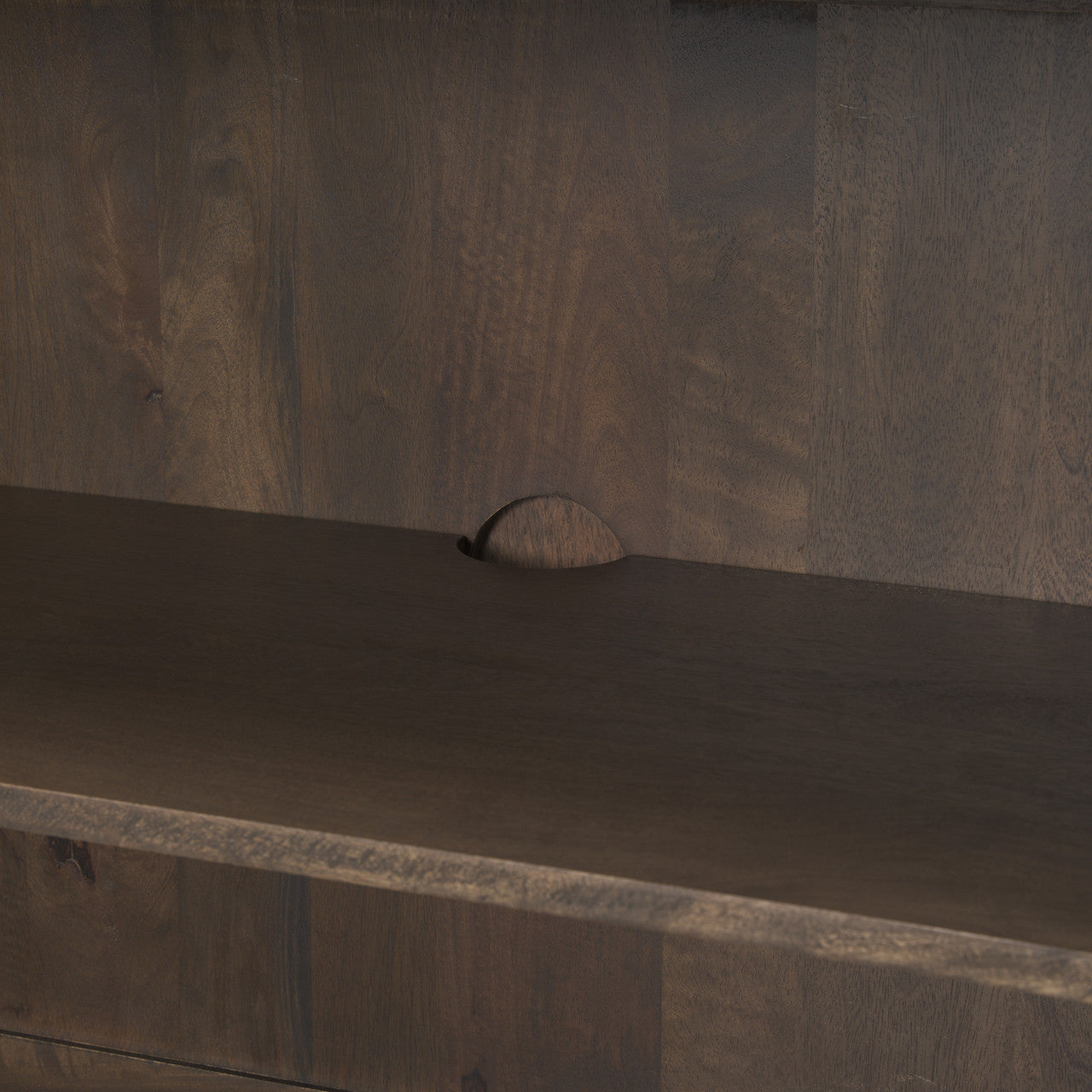 Heera Dark Brown Diamond Motif w/ Shelf Sideboard