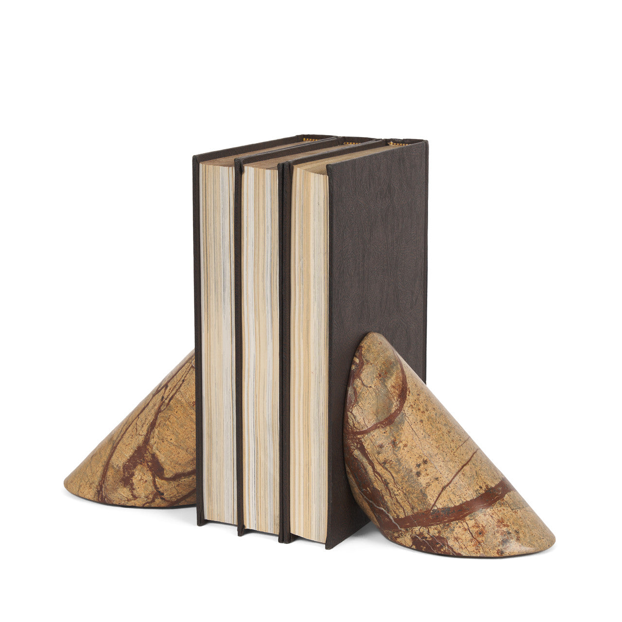 Rahima Brown Forest Marble Angled Bookends