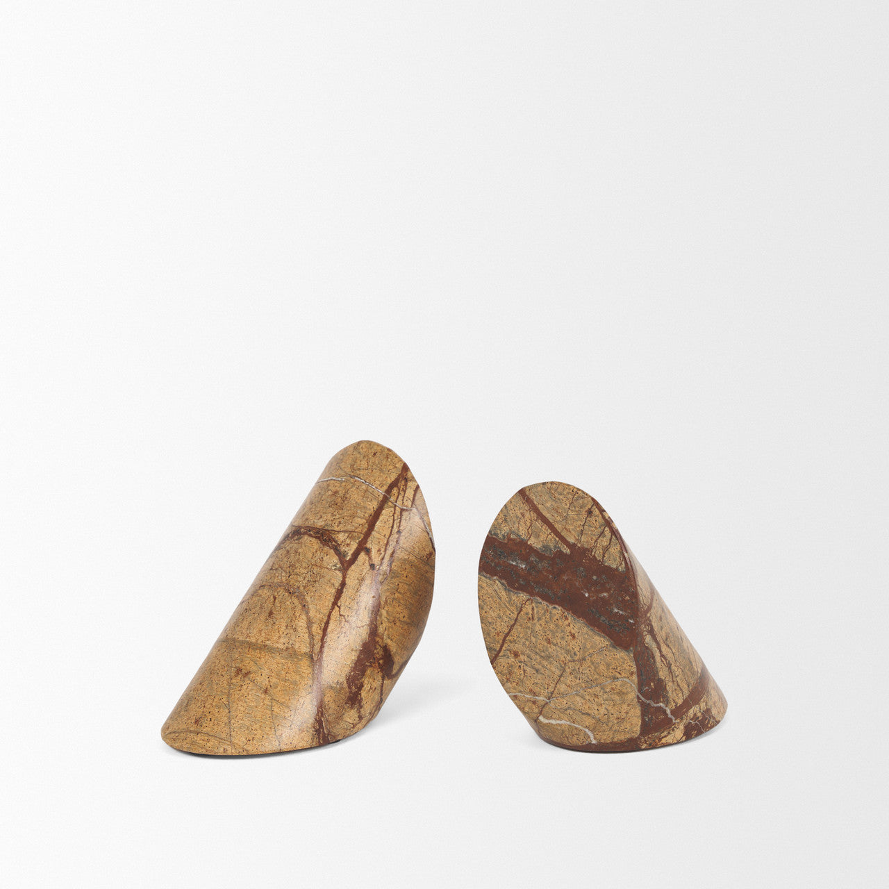Rahima Brown Forest Marble Angled Bookends