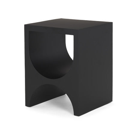 Sobi Matte Black Square Metal Side Table