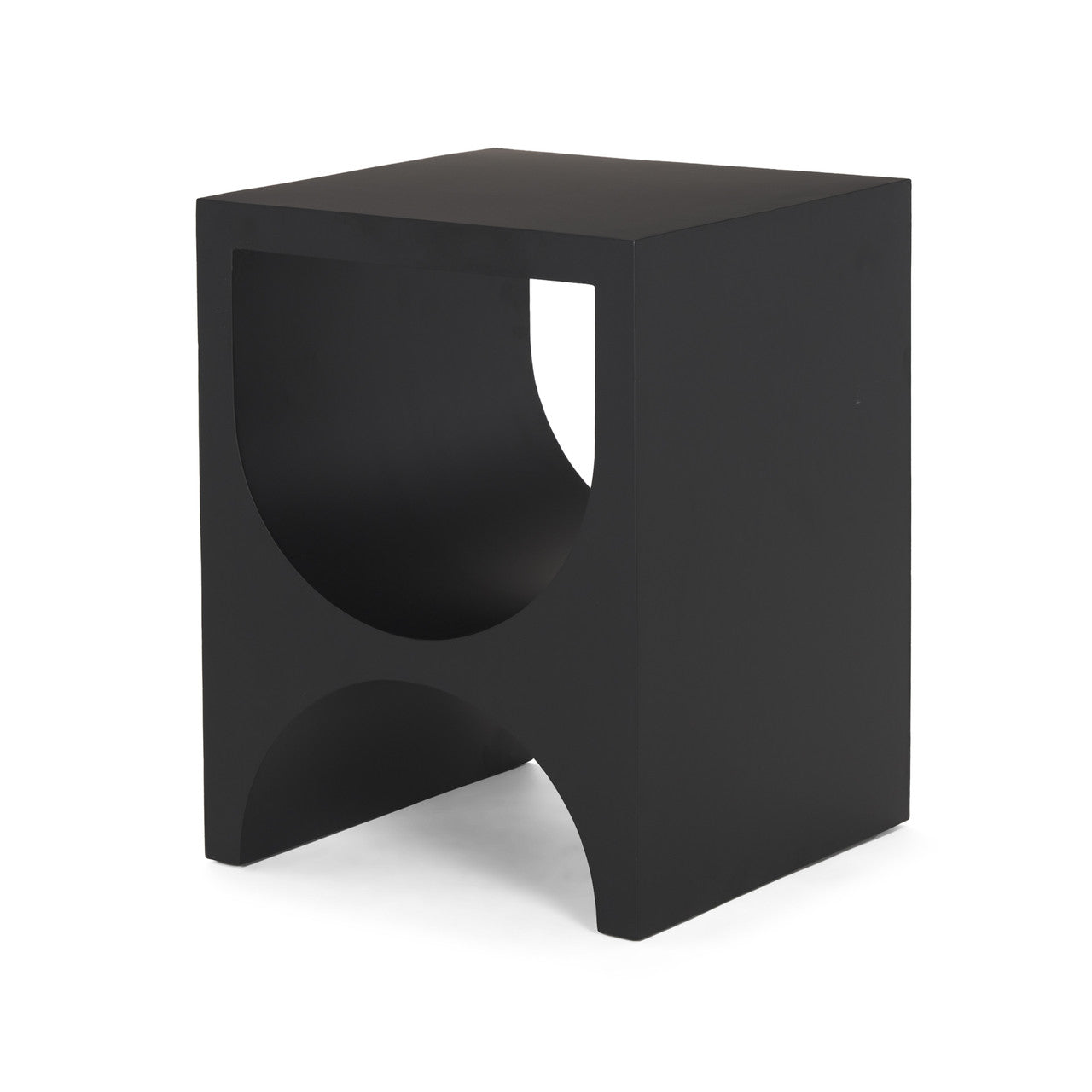 Sobi Matte Black Square Metal Side Table