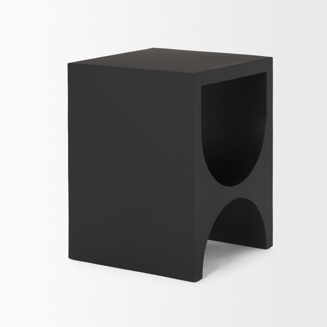 Sobi Matte Black Square Metal Side Table