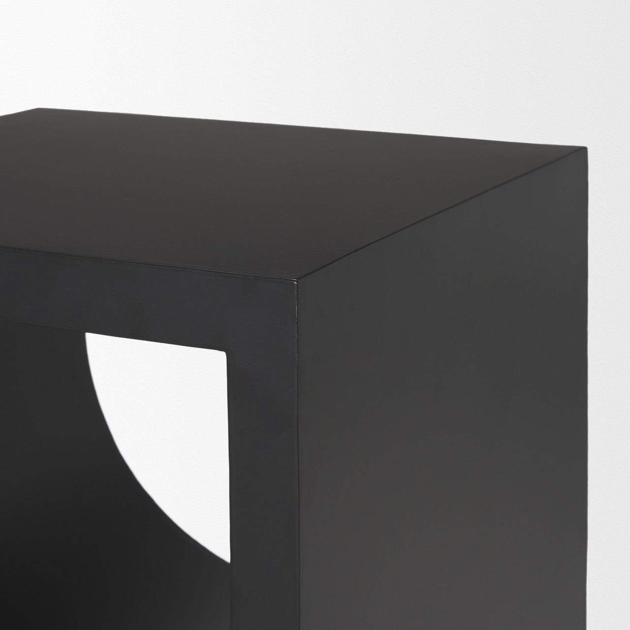 Sobi Matte Black Square Metal Side Table