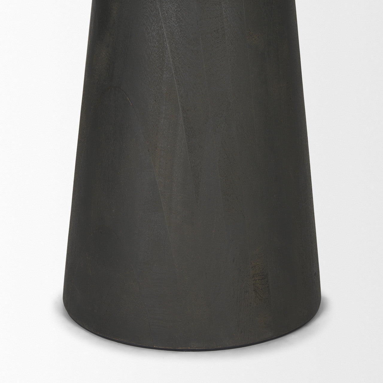 Maxwell 48L x 48W x 30H Round White Marble Top w/ Black Metal and Wood Pedestal Base Dining Table