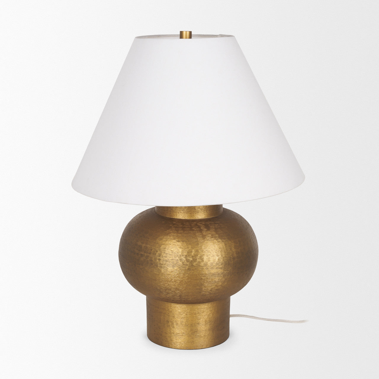 Salaah Antique Gold Brushed Metal w/ Cream Shade Table Lamp