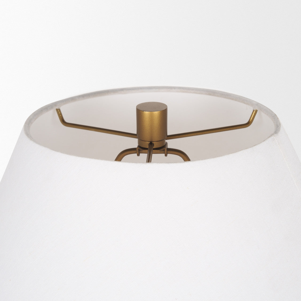 Salaah Antique Gold Brushed Metal w/ Cream Shade Table Lamp