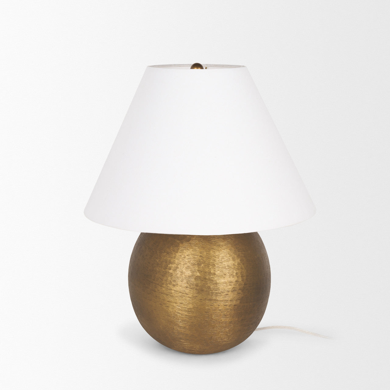 Sadiyah Antiqued Gold Brushed Metal w/ Cream Shade Table Lamp
