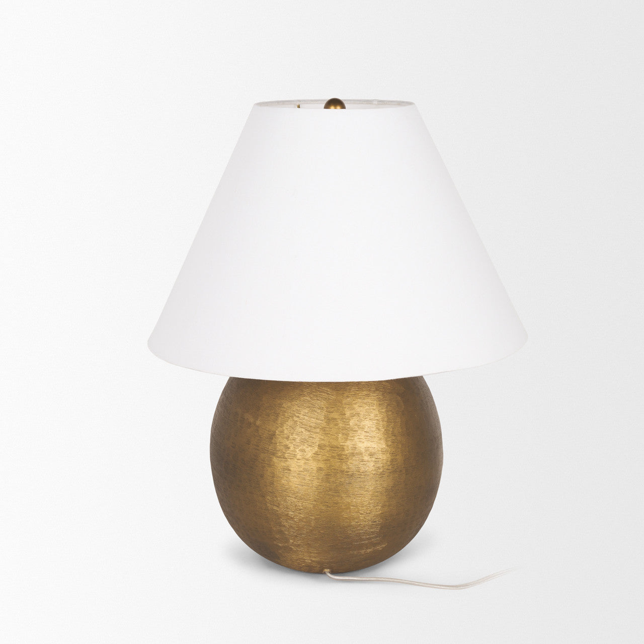 Sadiyah Antiqued Gold Brushed Metal w/ Cream Shade Table Lamp