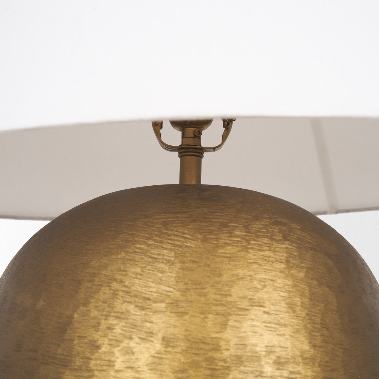 Sadiyah Antiqued Gold Brushed Metal w/ Cream Shade Table Lamp