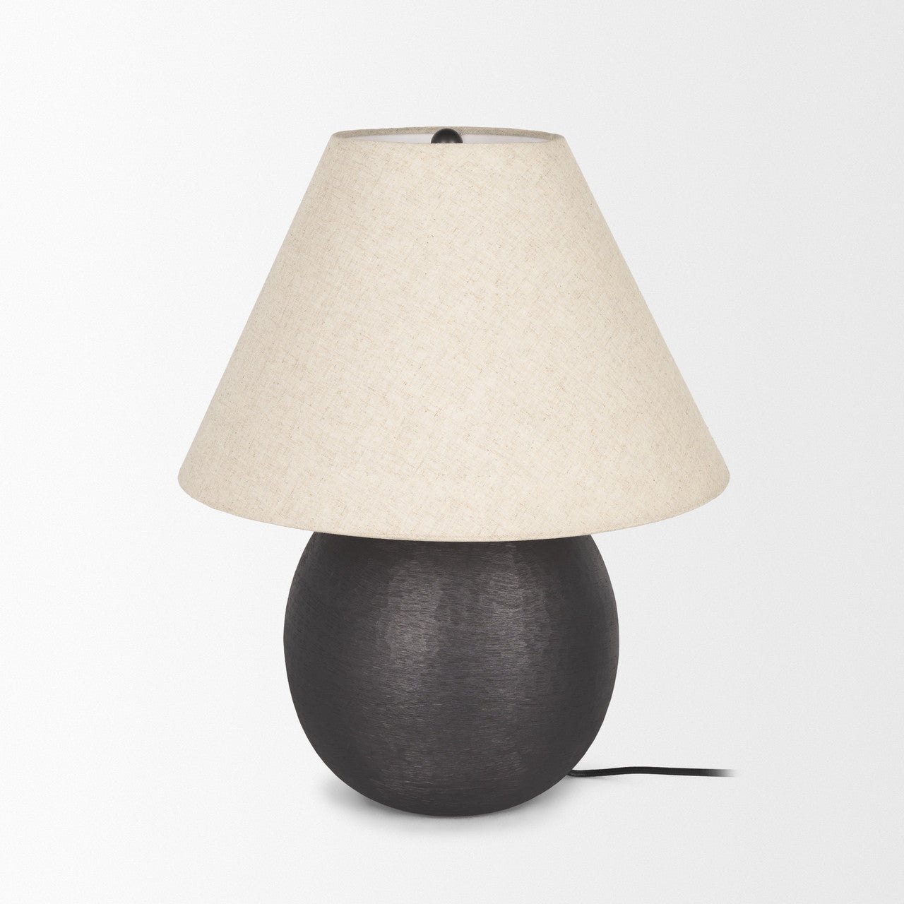 Sadiyah Black Brushed Metal w/ Beige Shade Table Lamp