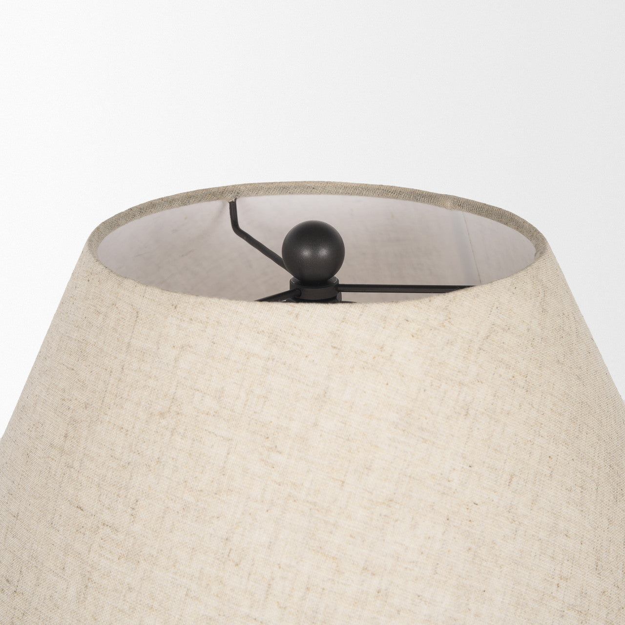 Sadiyah Black Brushed Metal w/ Beige Shade Table Lamp