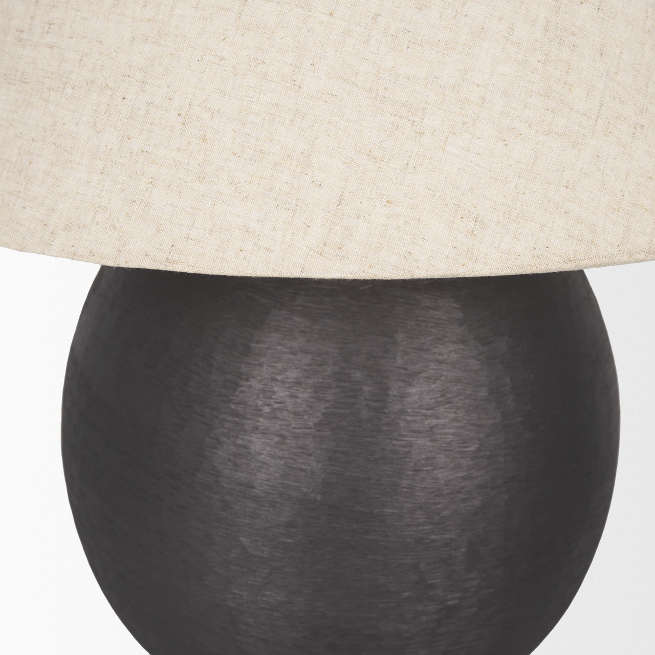 Sadiyah Black Brushed Metal w/ Beige Shade Table Lamp
