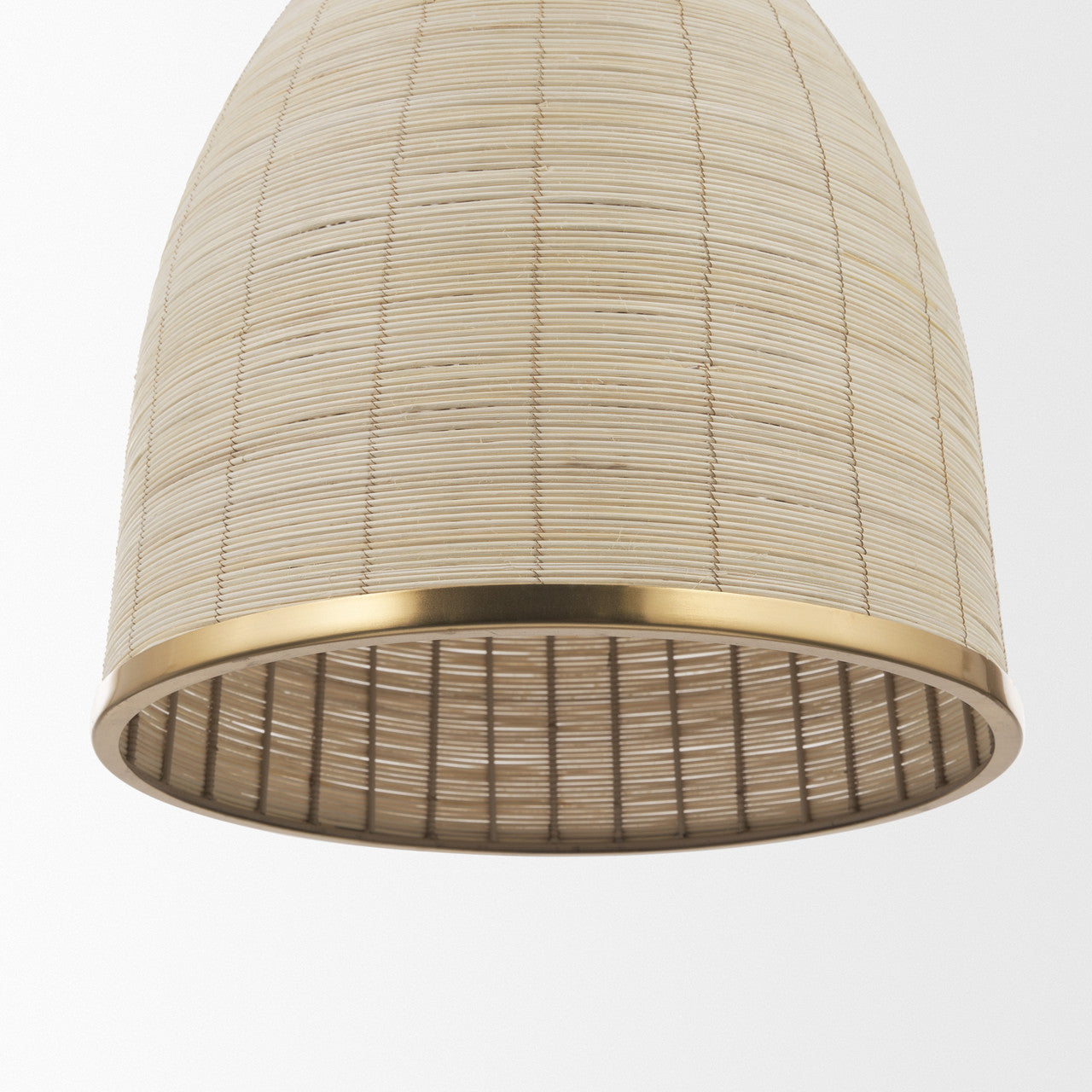 Saliha Cane w/ Brass Metal Pendant Light
