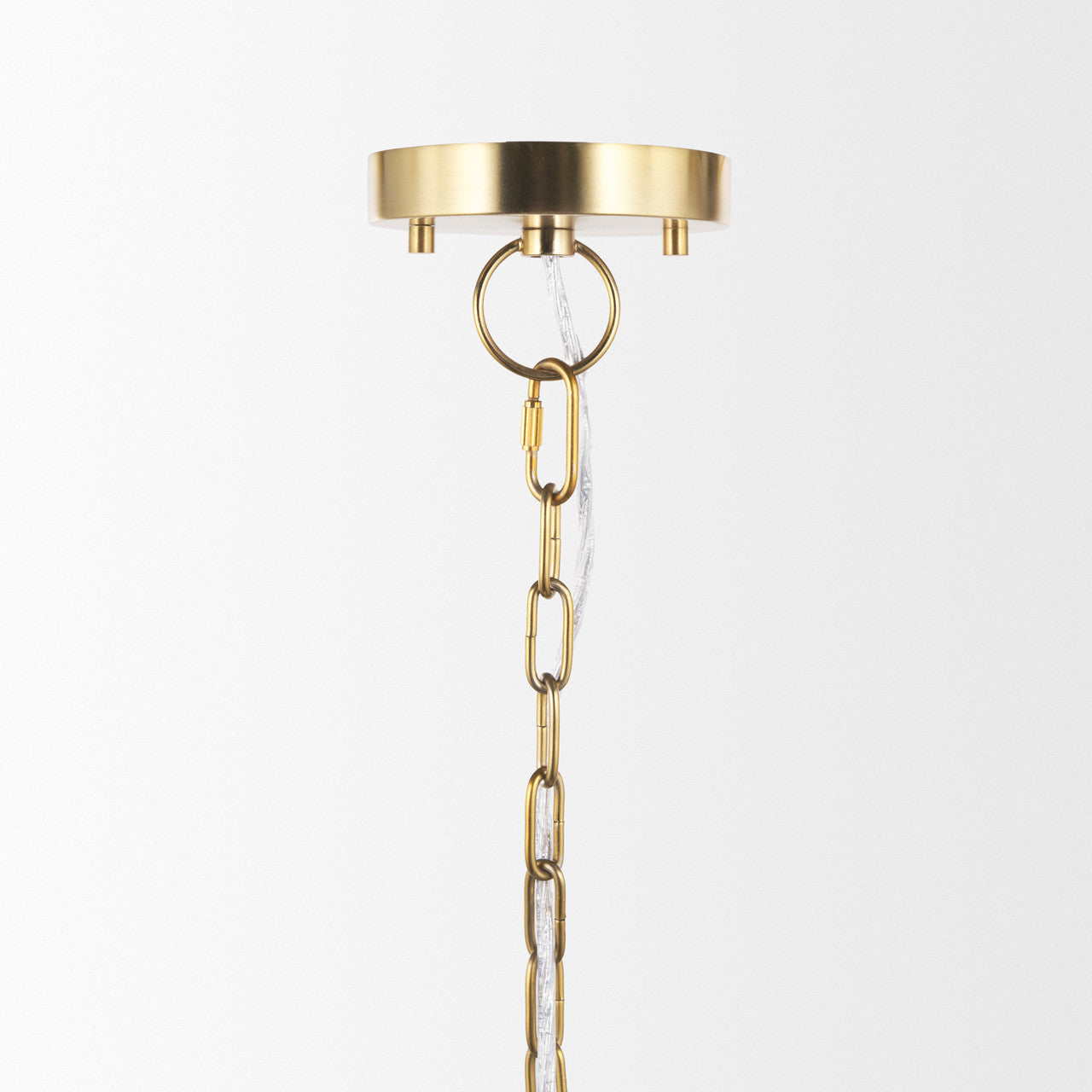 Sadah Tall Clear Blown Glass w/ Gold Metal Pendant Light
