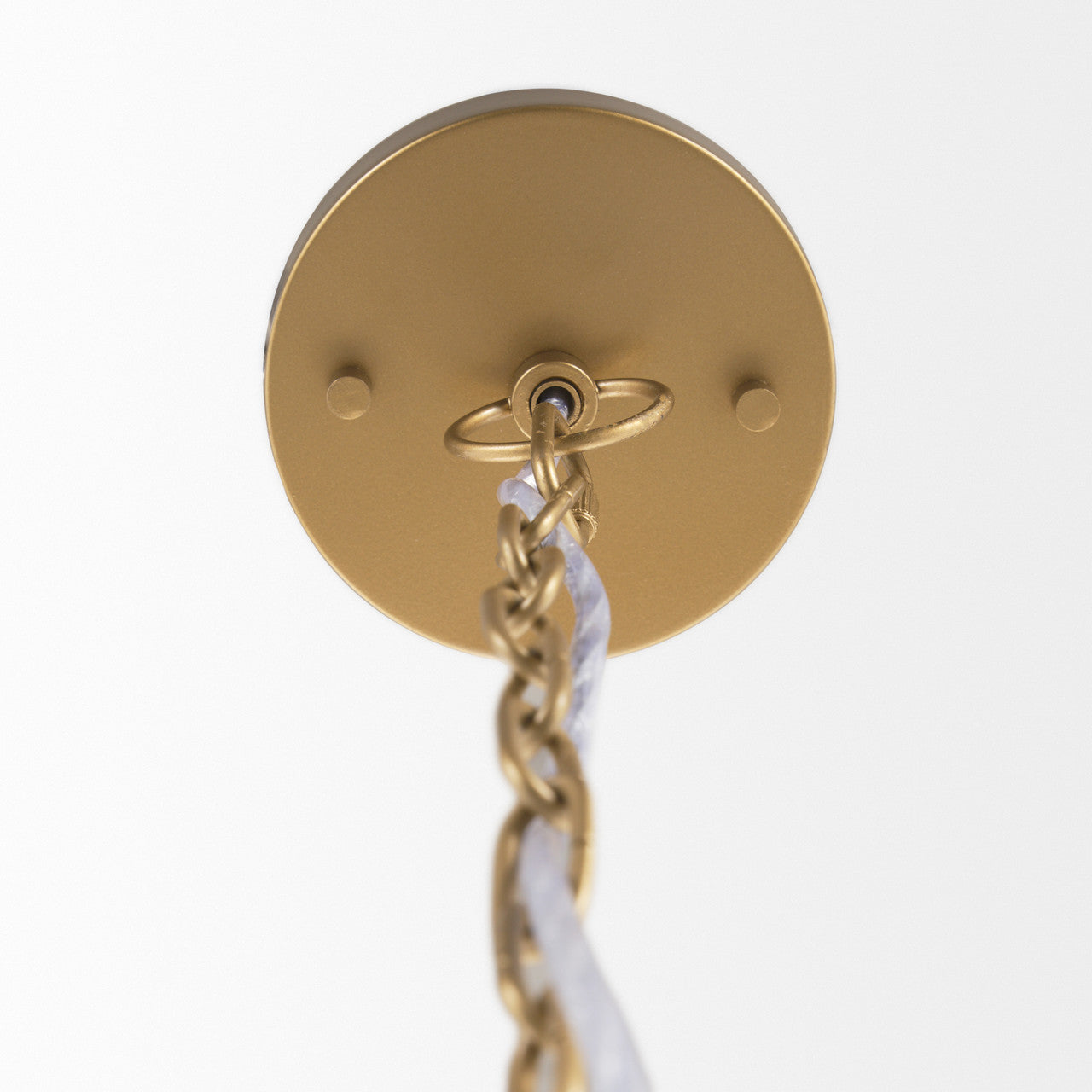 Sanne Antiqued Gold Metal w/ Silver Foil Wide Pendant Light