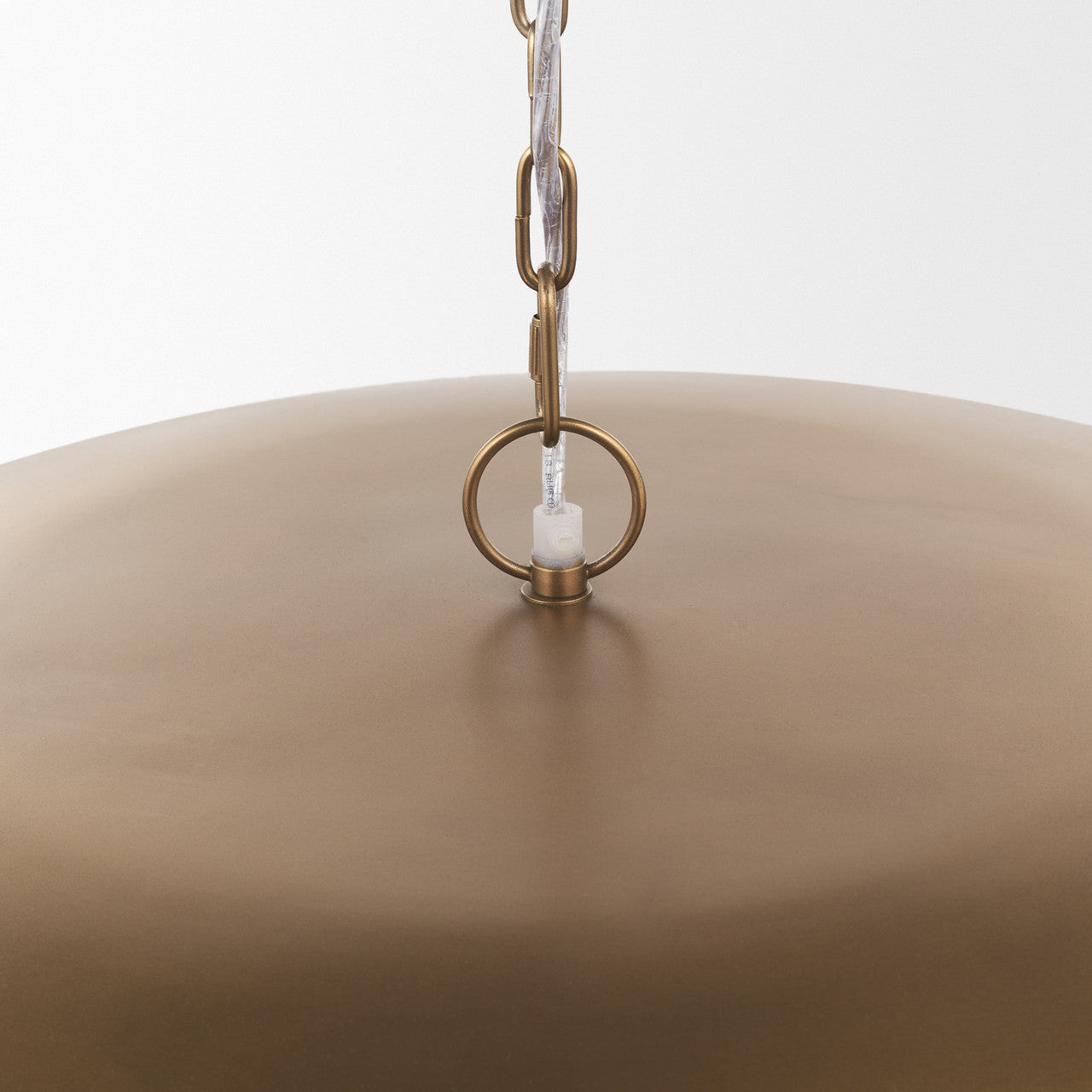 Sanne Antiqued Gold Metal w/ Silver Foil Wide Pendant Light