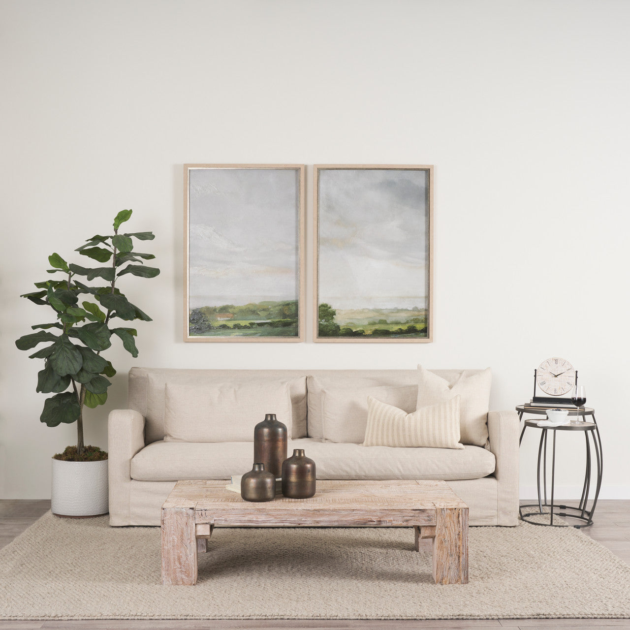 Daya Tall Antiqued Gold Metal Vase