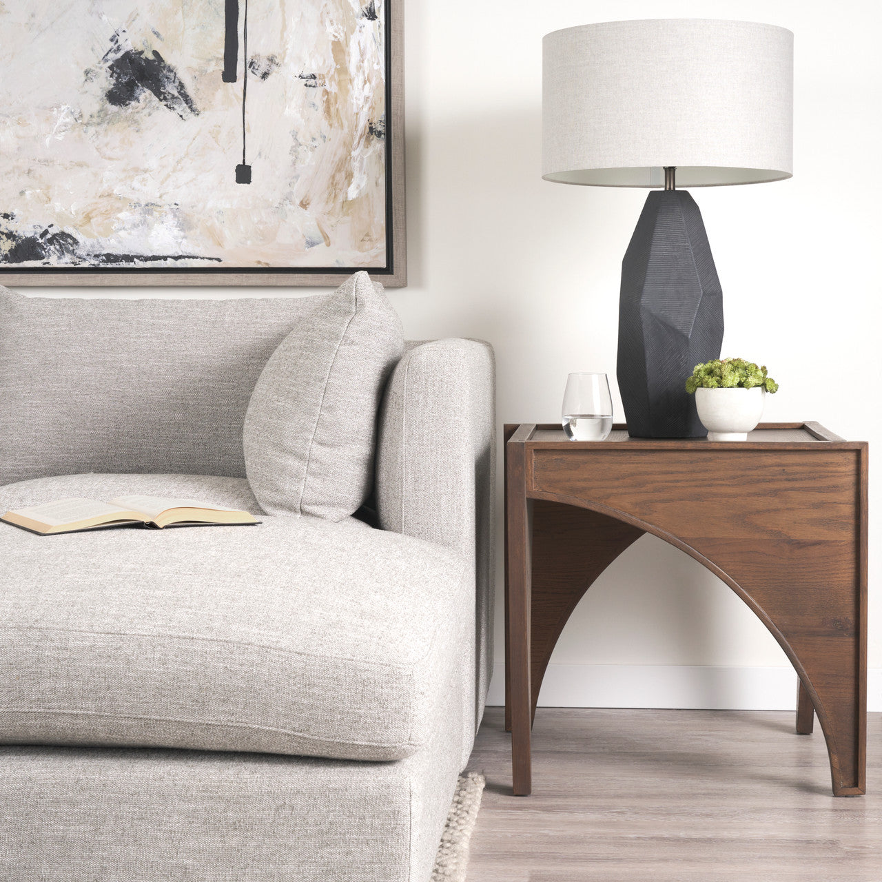 Laraya Medium Brown Wood w/ Arches End Table
