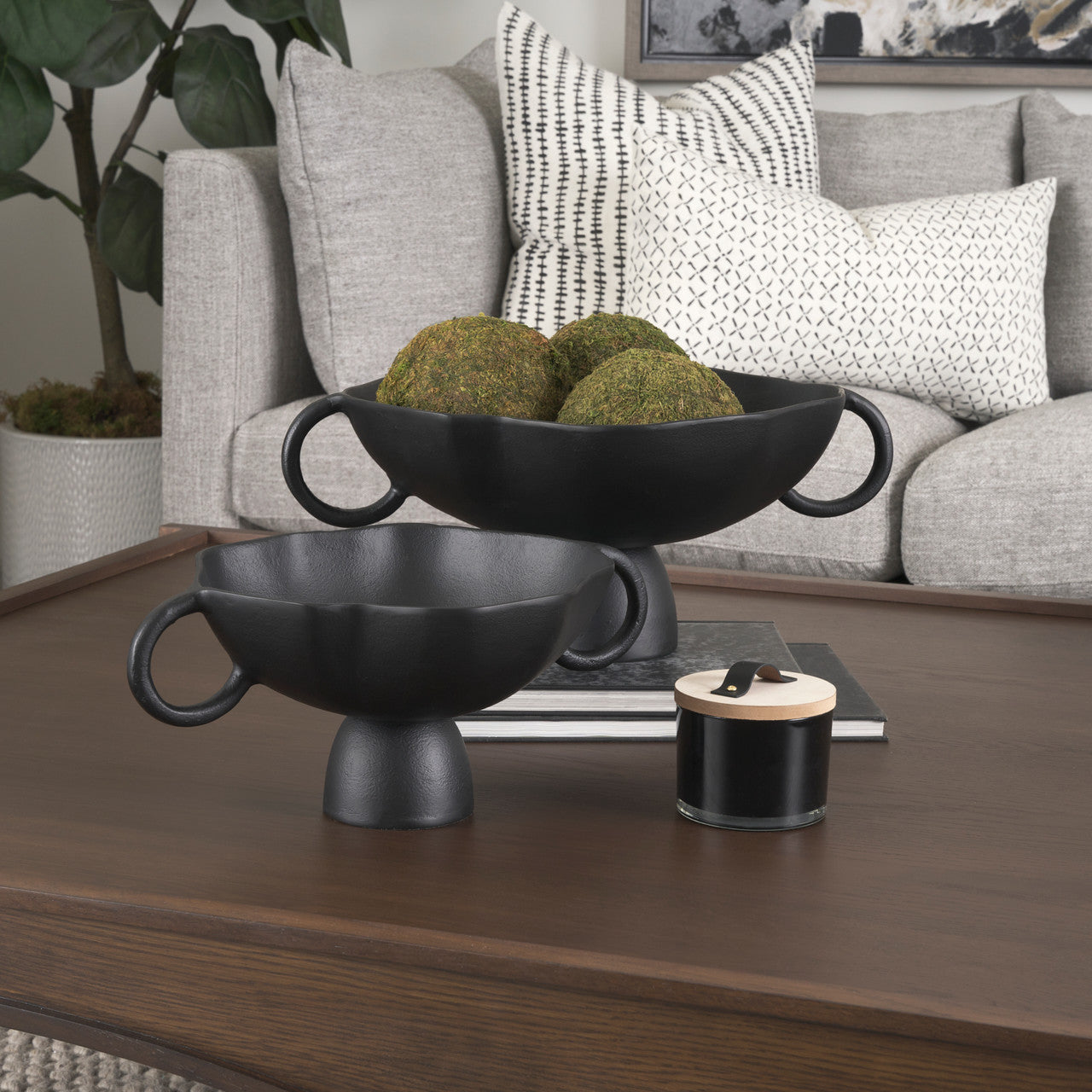 Radka Small Matte Black Metal Decorative Bowl