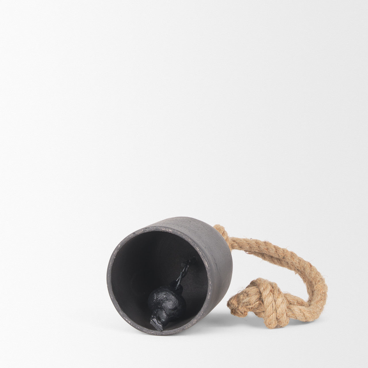 Quincy Small Matte Black Metal Decorative Bell Object