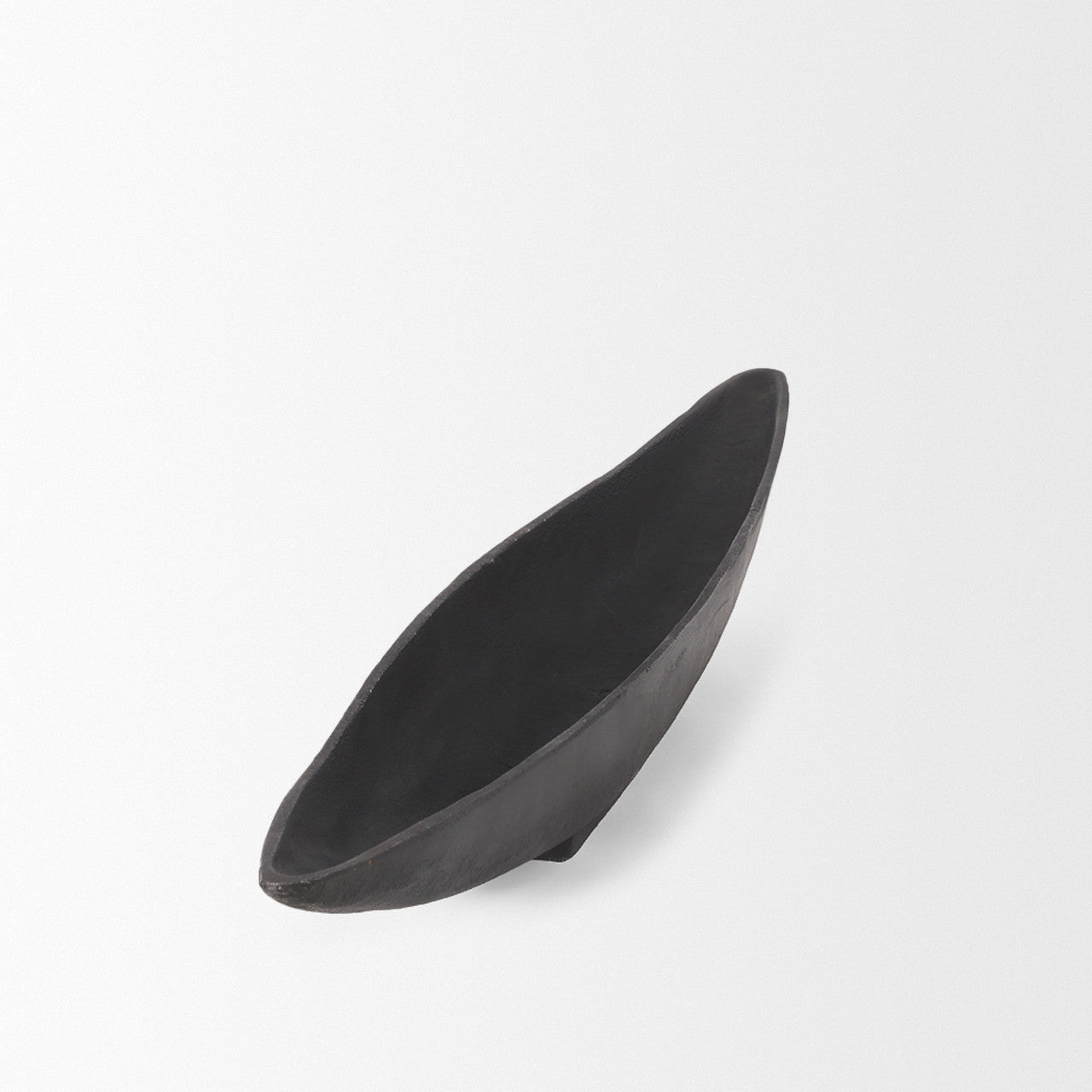 Piero Large Matte Black Metal Decorative Bowl