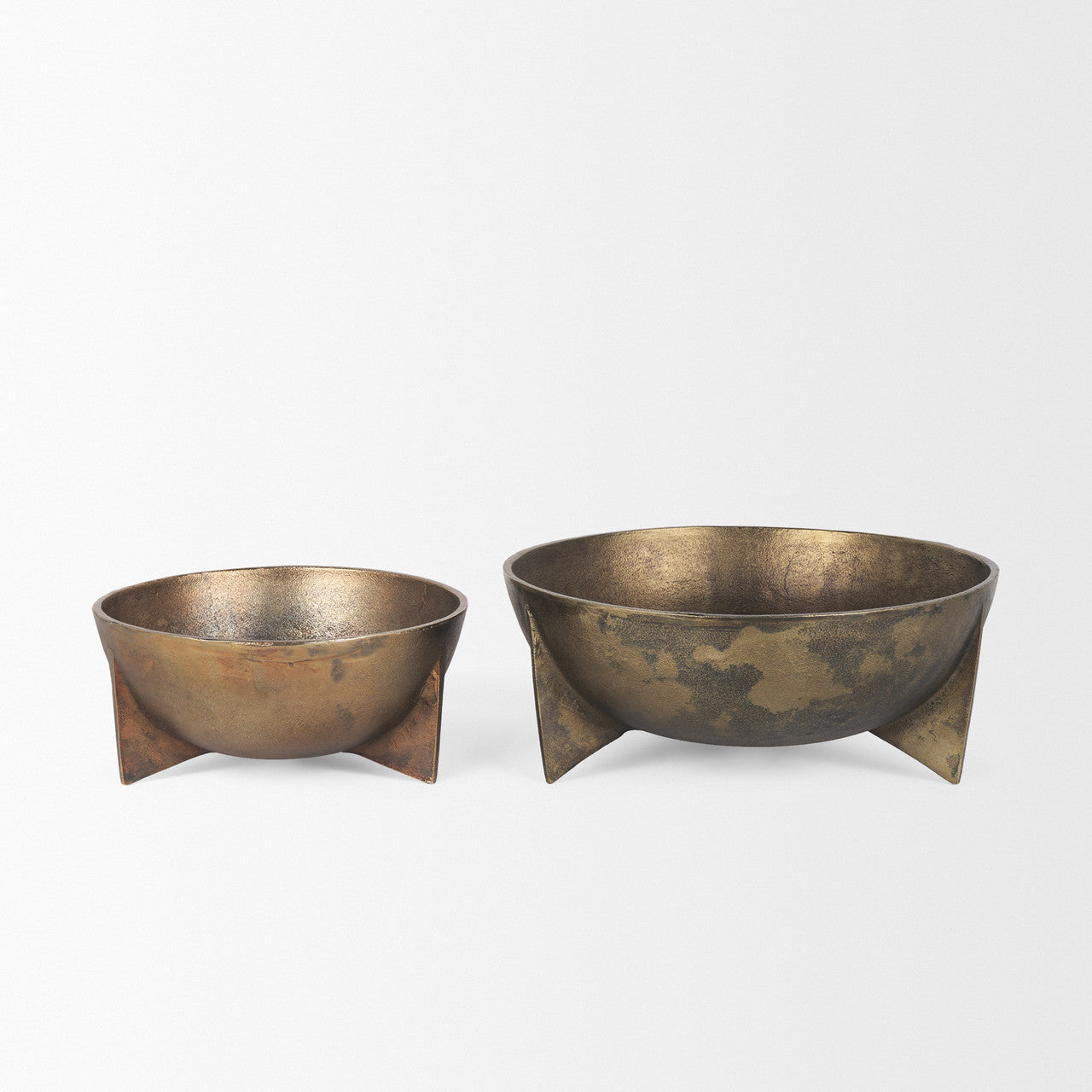 Quita Large Gold Metal Decorative Bowls (Set of 2)