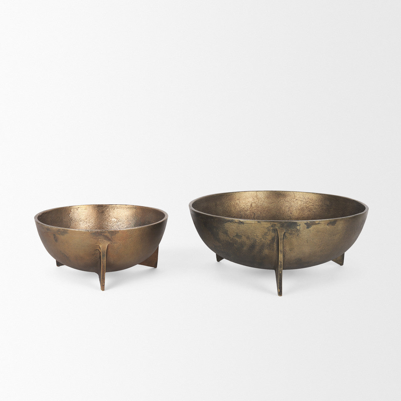 Quita Large Gold Metal Decorative Bowls (Set of 2)