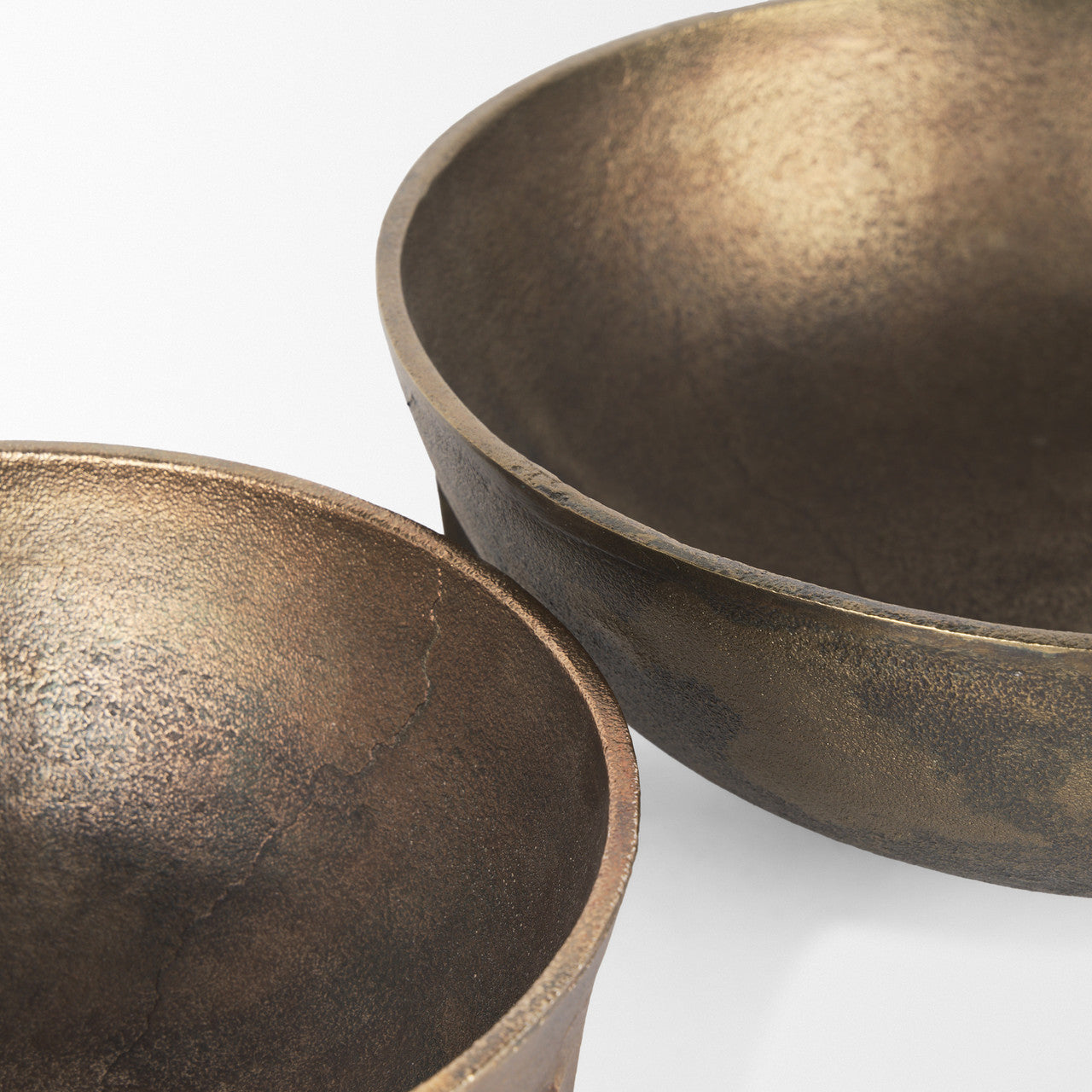 Quita Large Gold Metal Decorative Bowls (Set of 2)