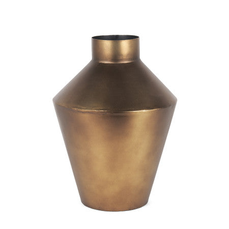 Perrin Small Brushed Gold Metal Decorative Vase