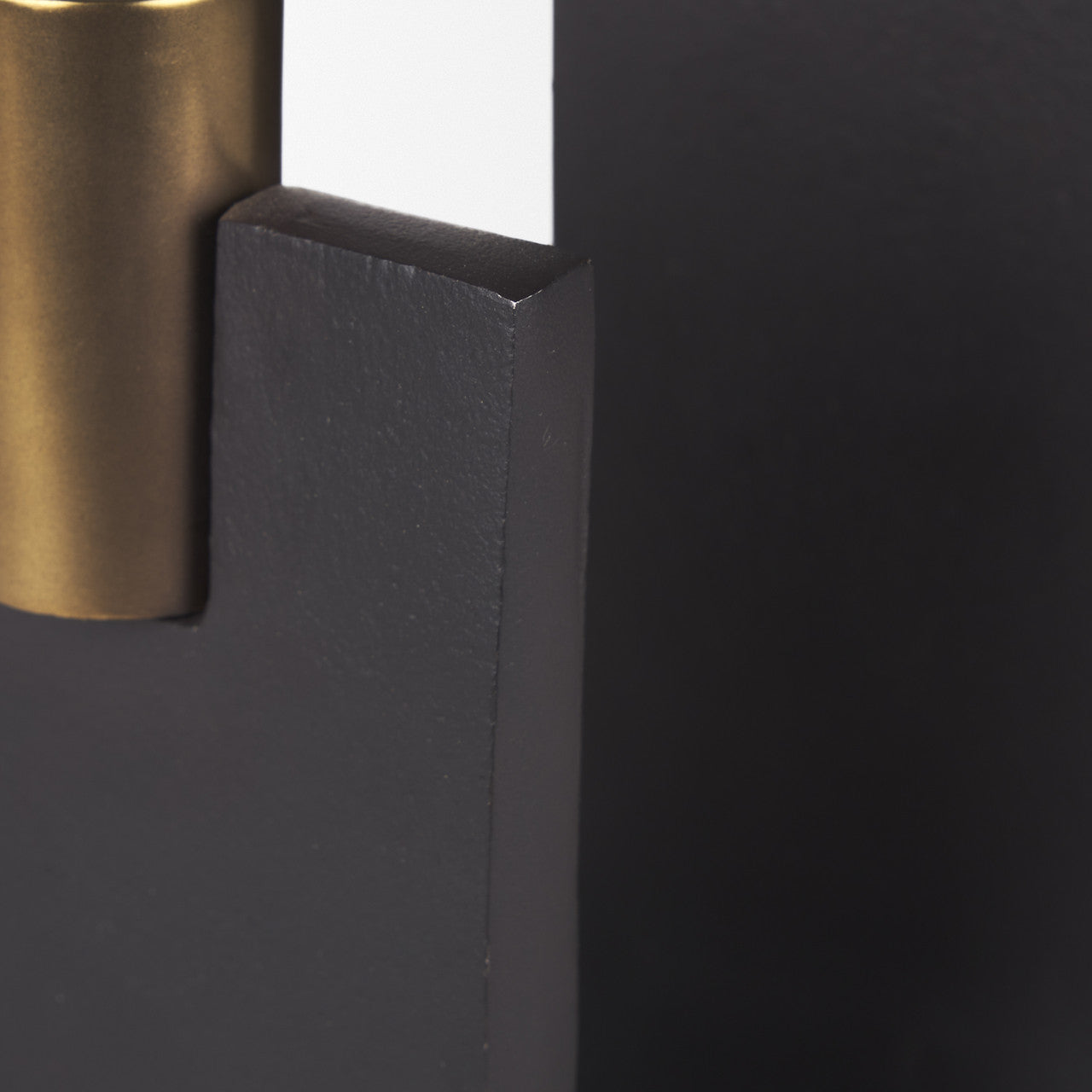 Polli Matte Black w/ Brushed Gold Metal Taper Candleholders (Set of 2)