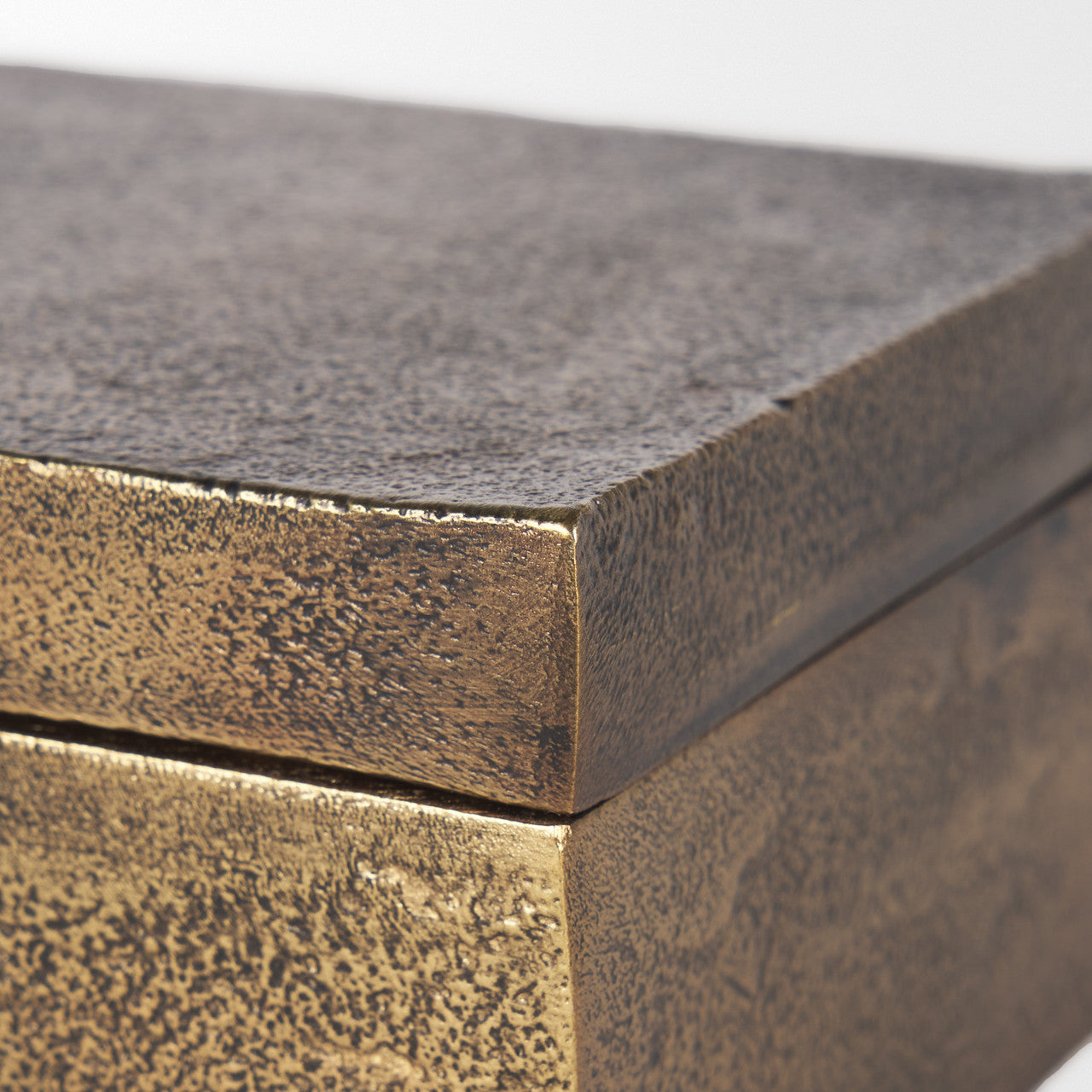 Porschia Small Antiqued Gold Metal Decorative Box