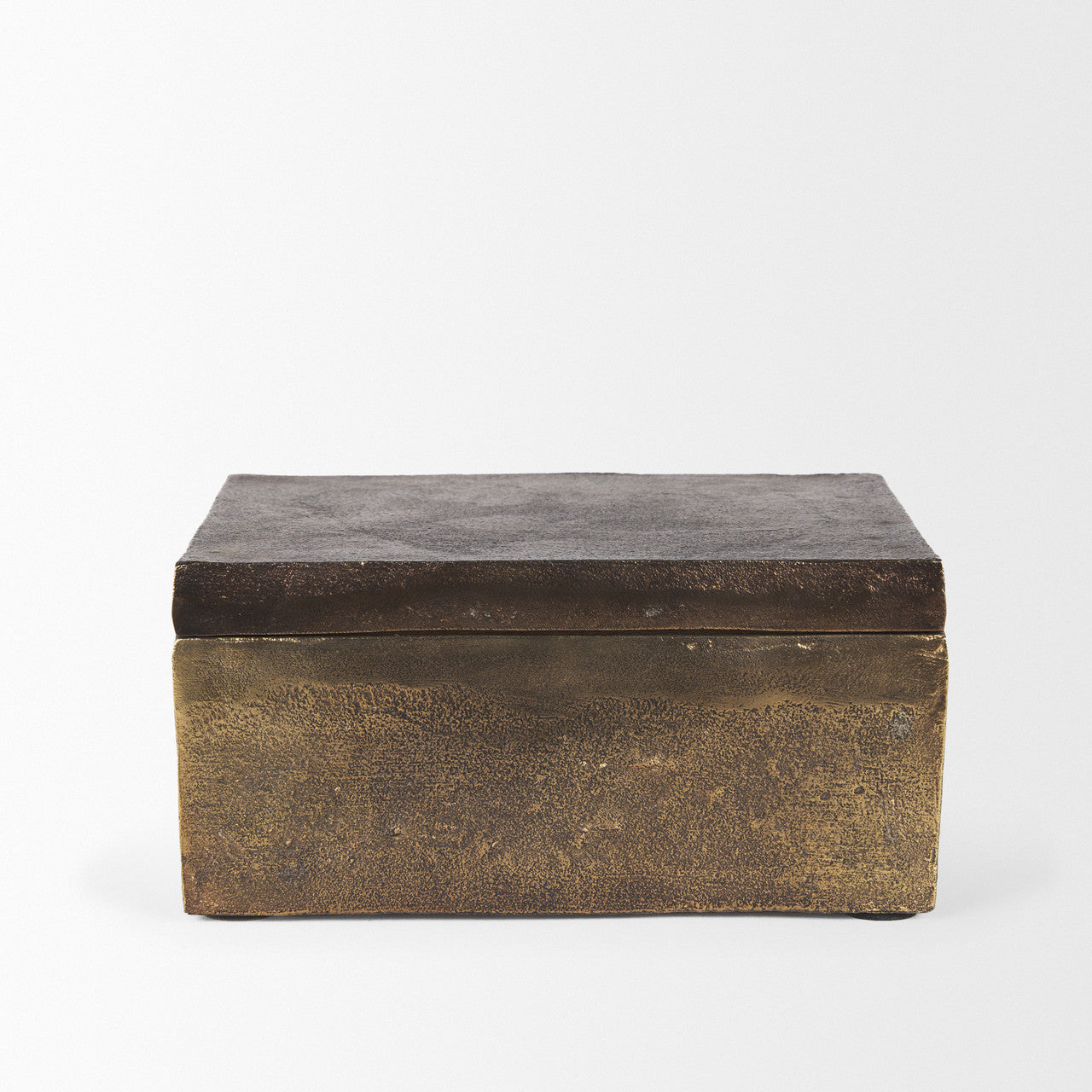Porschia Large Antiqued Gold Metal Decorative Box