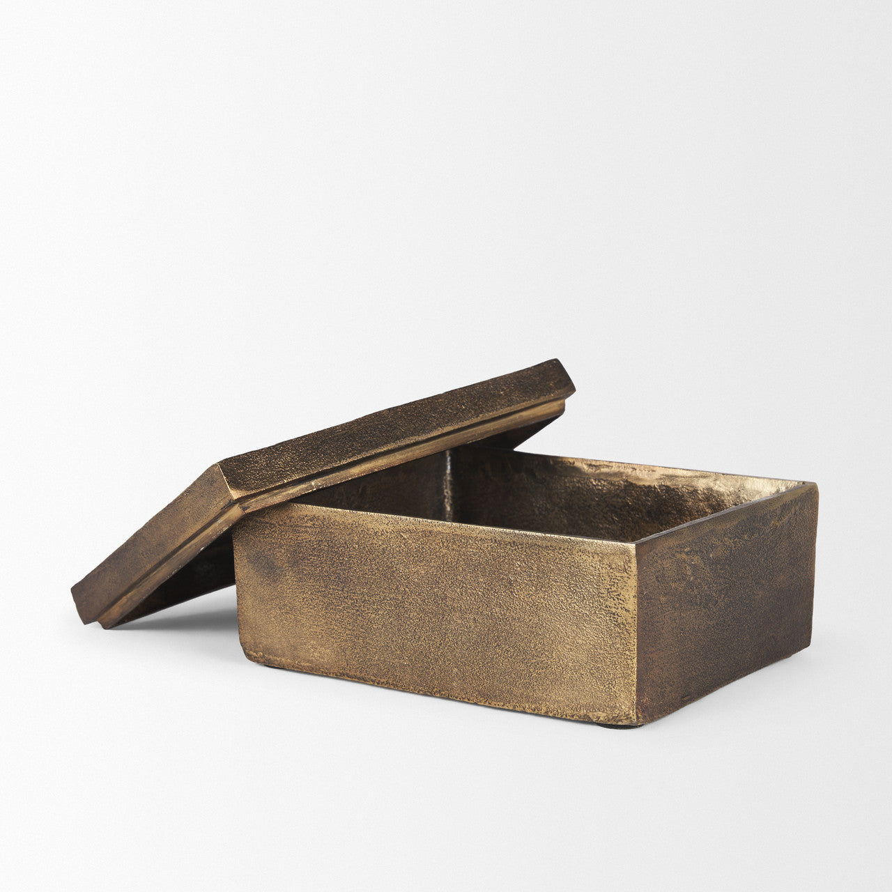 Porschia Large Antiqued Gold Metal Decorative Box