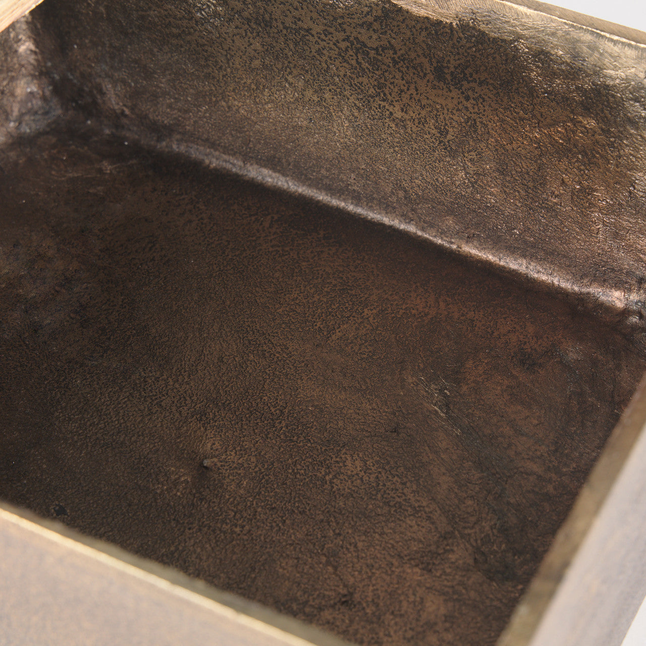 Porschia Large Antiqued Gold Metal Decorative Box