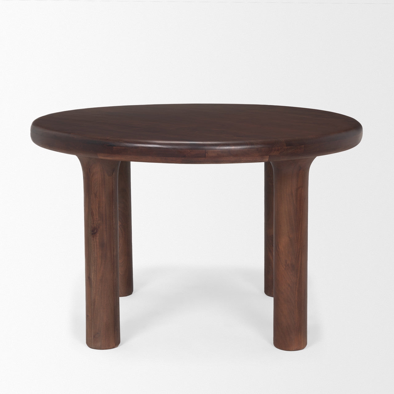 Soma 48" Red Brown Acacia Wood Round Dining Table
