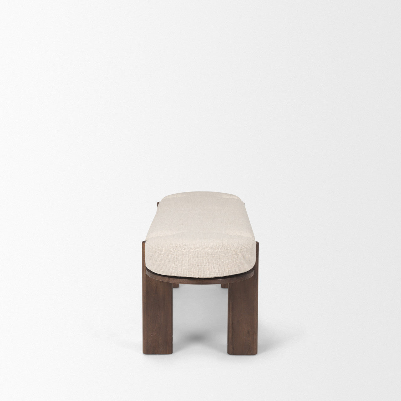 Sohan Dark Elm Wood w/ Oatmeal Fabric Bench