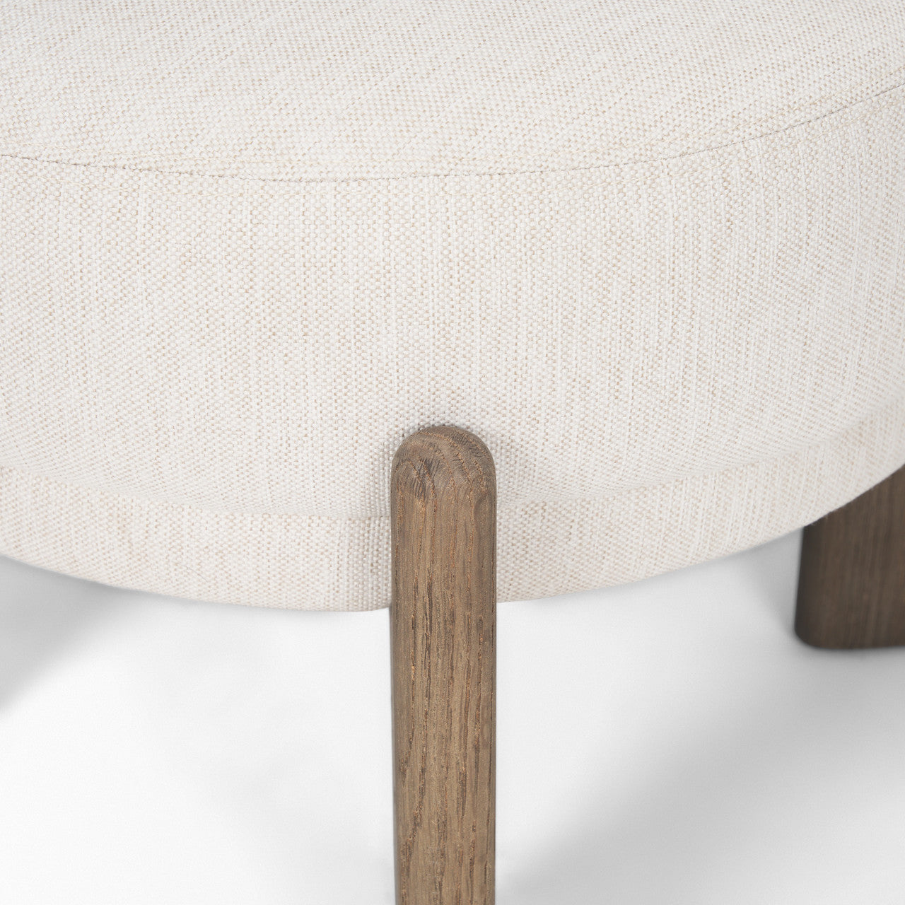 Souvik Dark Brown Wood w/ Oatmeal Fabric Accent Chair