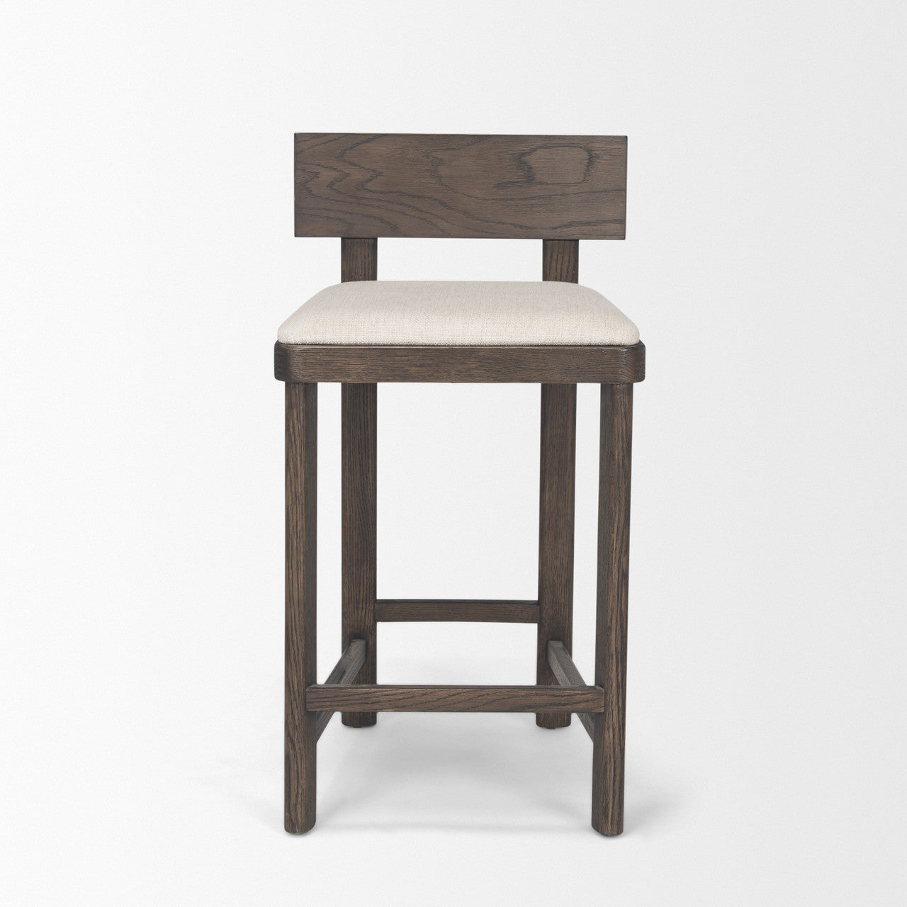 Soren Dark Brown Wood w/ Oatmeal Fabric Counter Stool