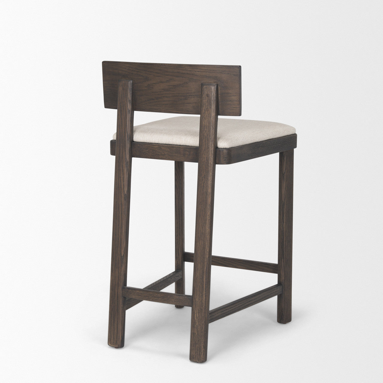Soren Dark Brown Wood w/ Oatmeal Fabric Counter Stool