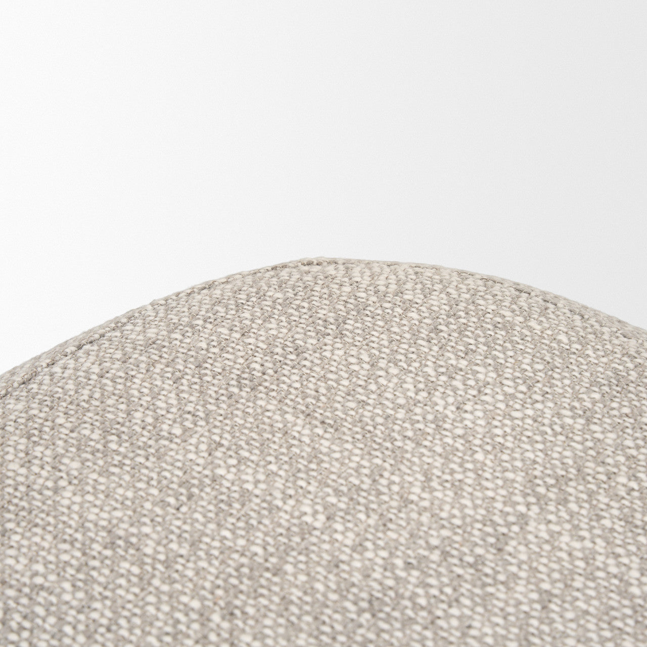Siren Gray Fabric w/ Dark Brown Wood Round Accent Stool