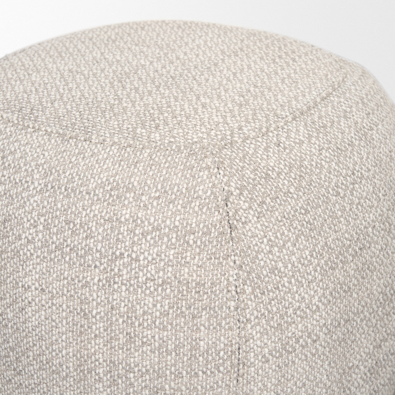 Siren Gray Fabric w/ Dark Brown Wood Round Accent Stool