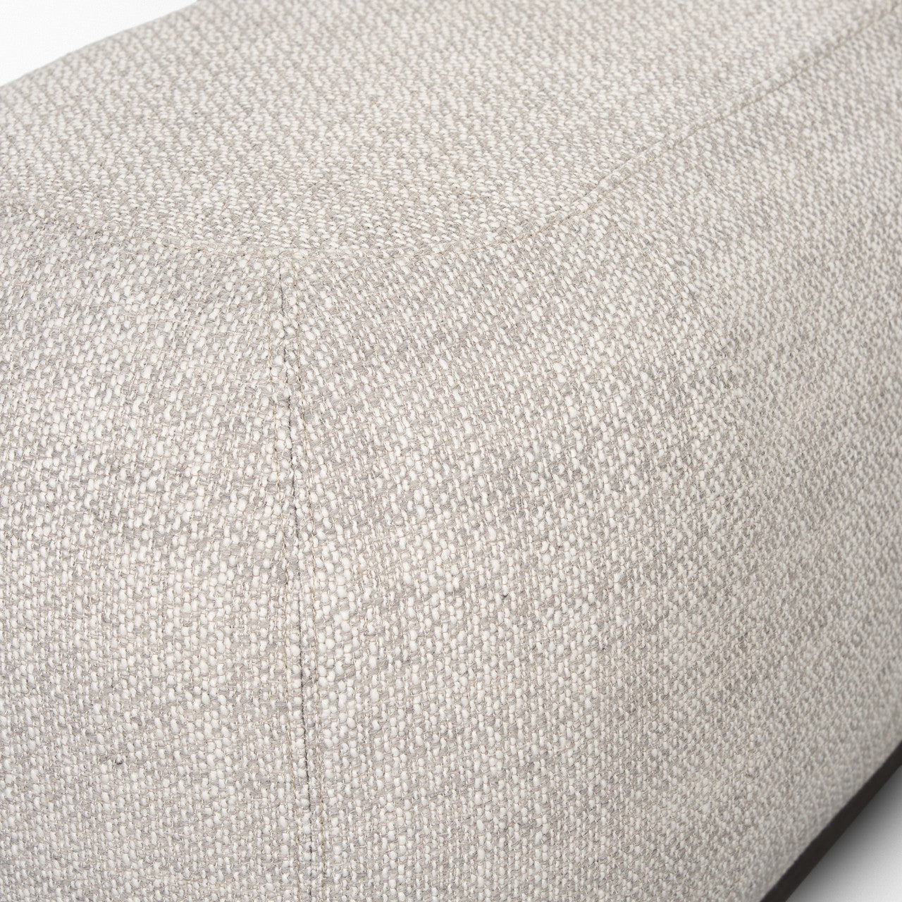 Siren Gray Fabric w/ Dark Brown Wood Oblong Bench