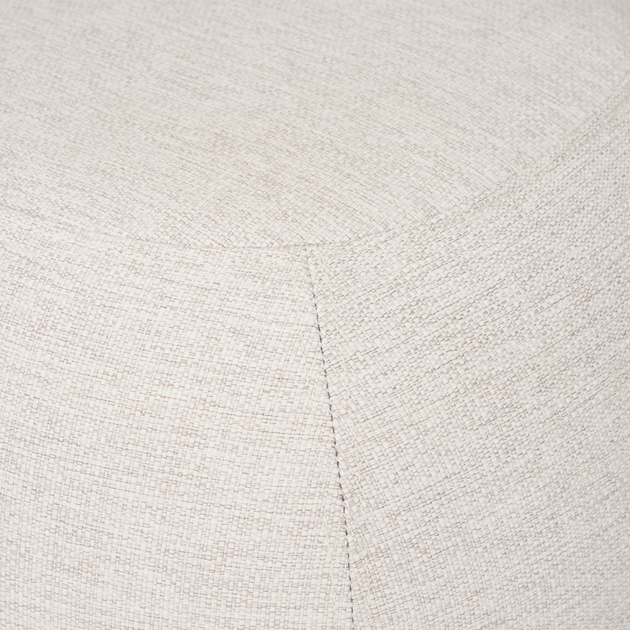 Siren Cream Fabric w/ Light Brown Wood Round Accent Stool