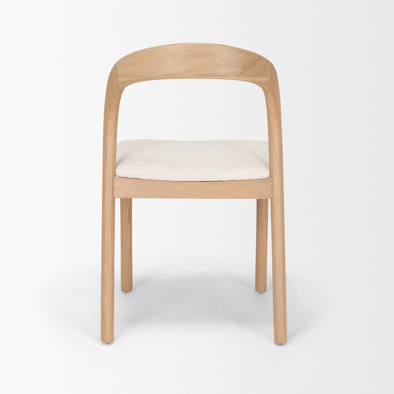 Nobu Oak Wood w/ Cream Fabric Open Back Dining Chair