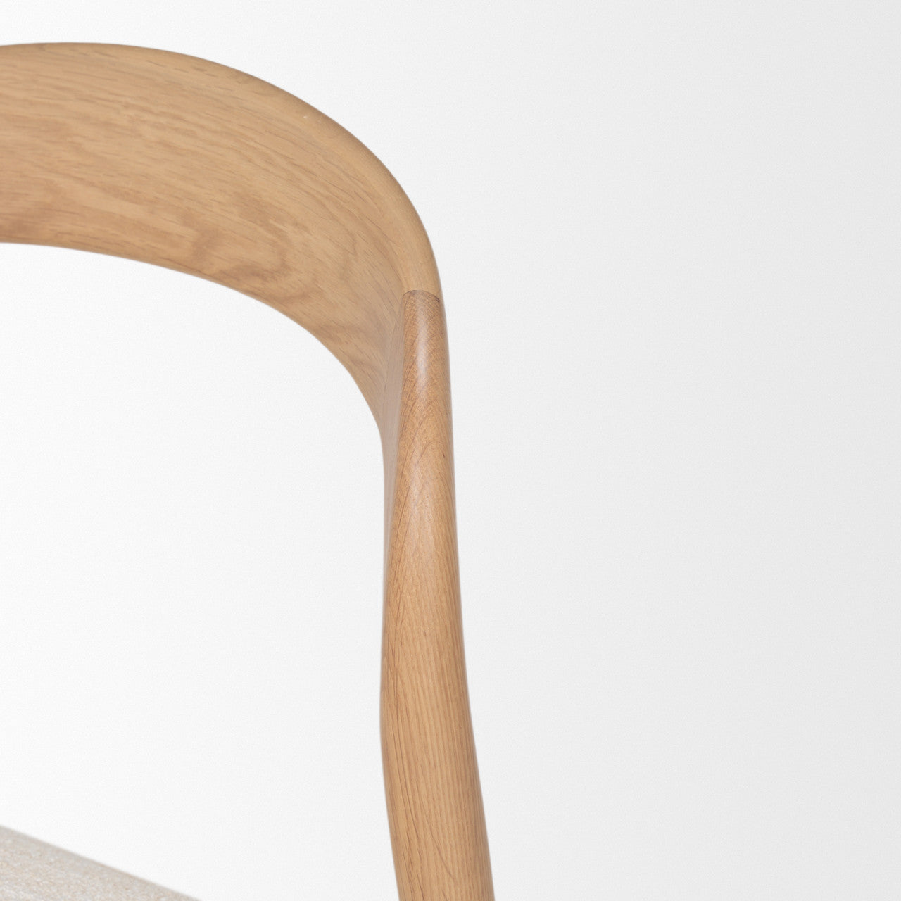Nobu Oak Wood w/ Cream Fabric Open Back Dining Chair