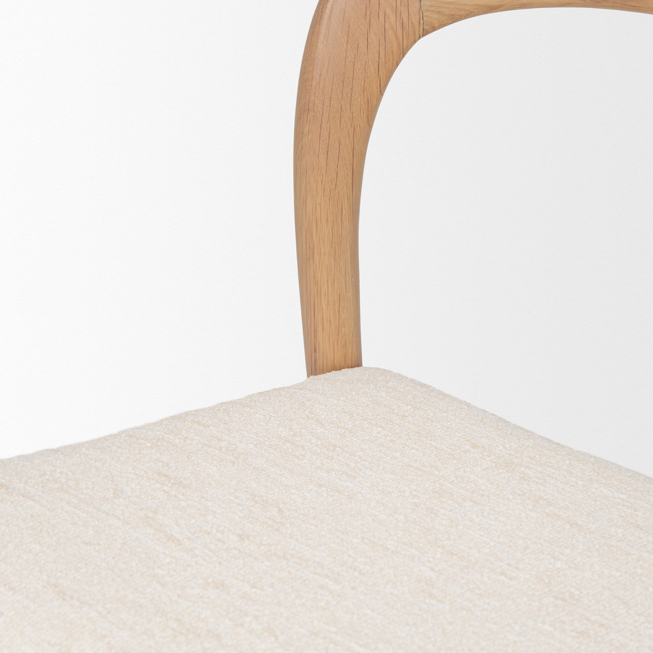 Nobu Oak Wood w/ Cream Fabric Open Back Dining Chair