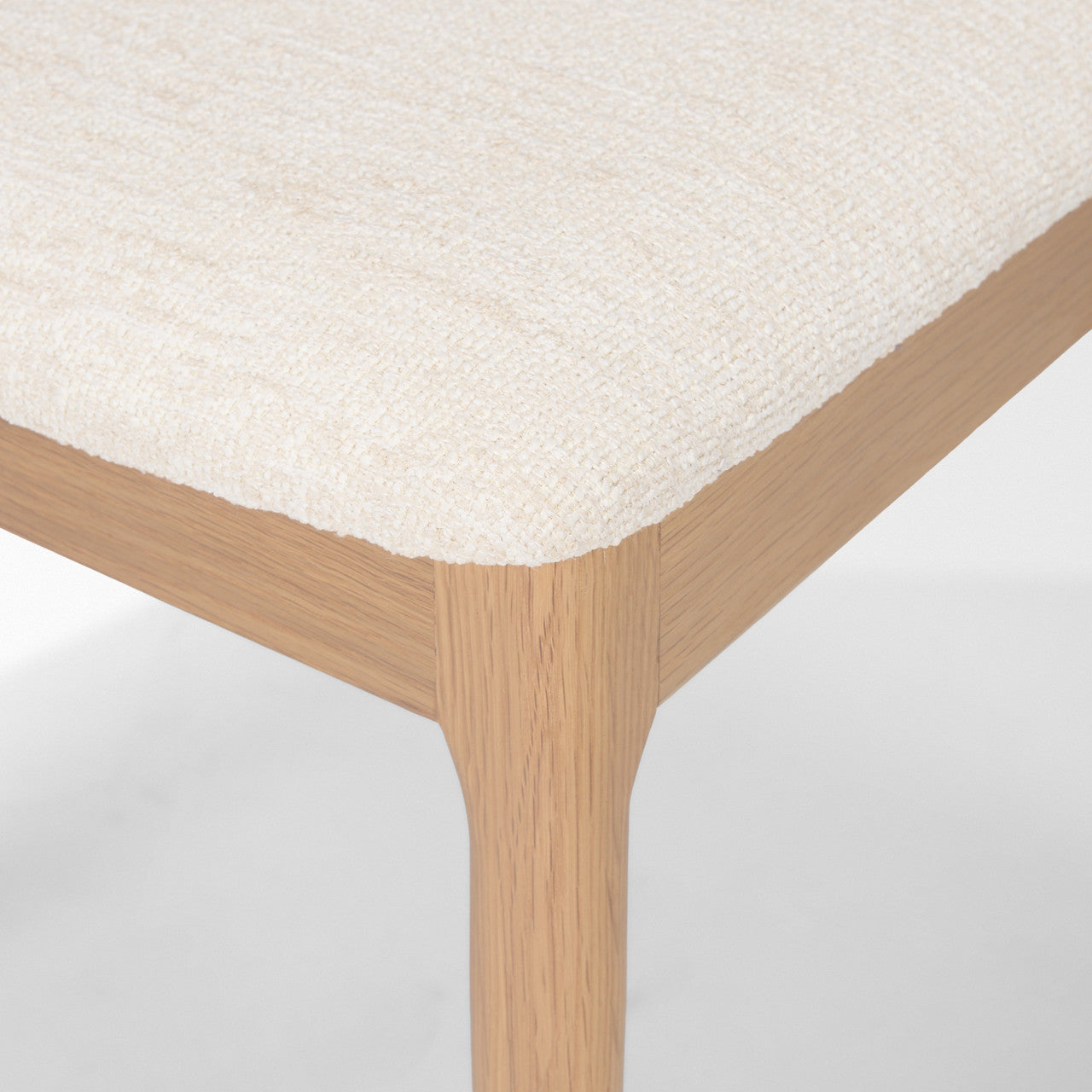 Nobu Oak Wood w/ Cream Fabric Open Back Dining Chair