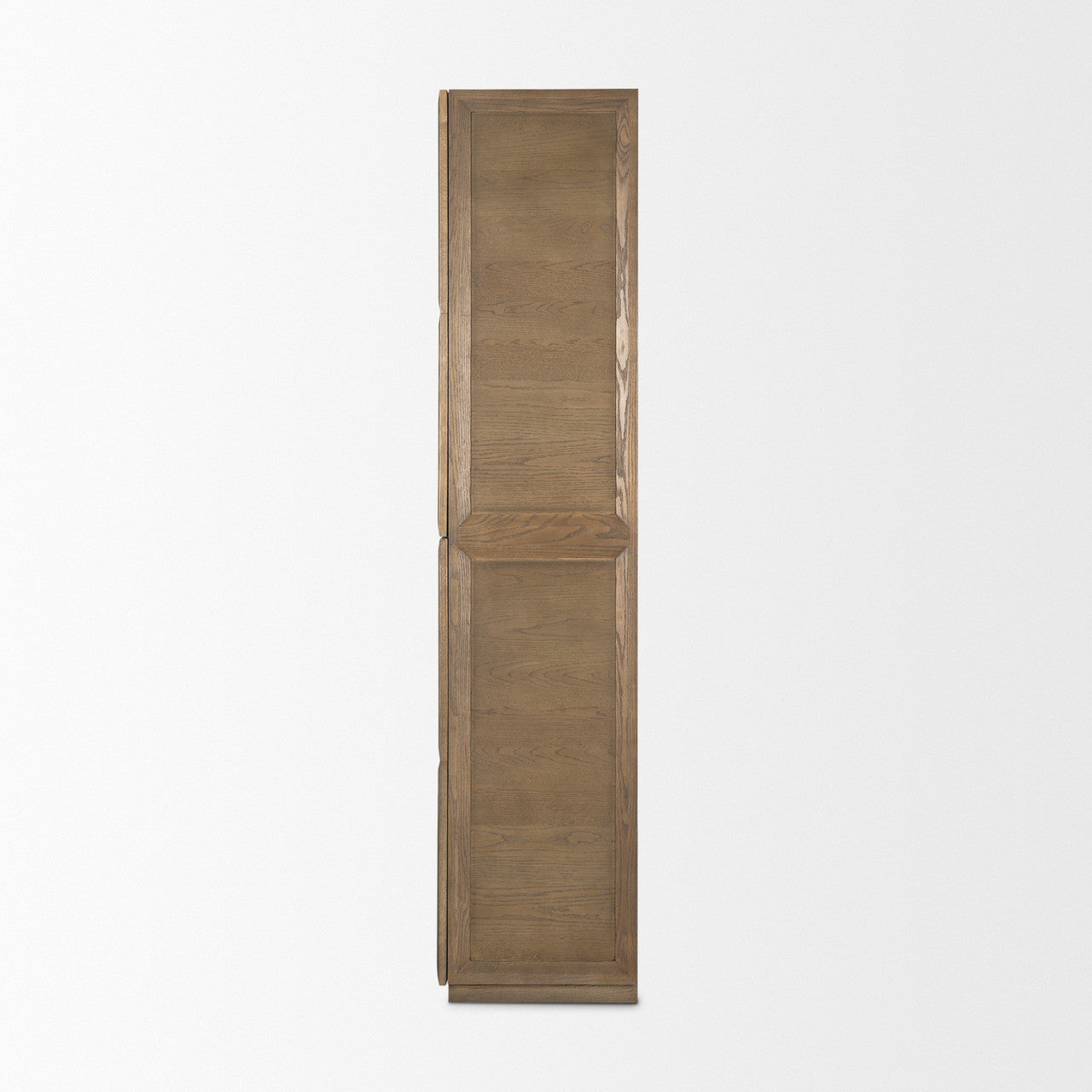 Sina Brown Oak Wood w/ Natural Rattan 2 Door Curio Cabinet